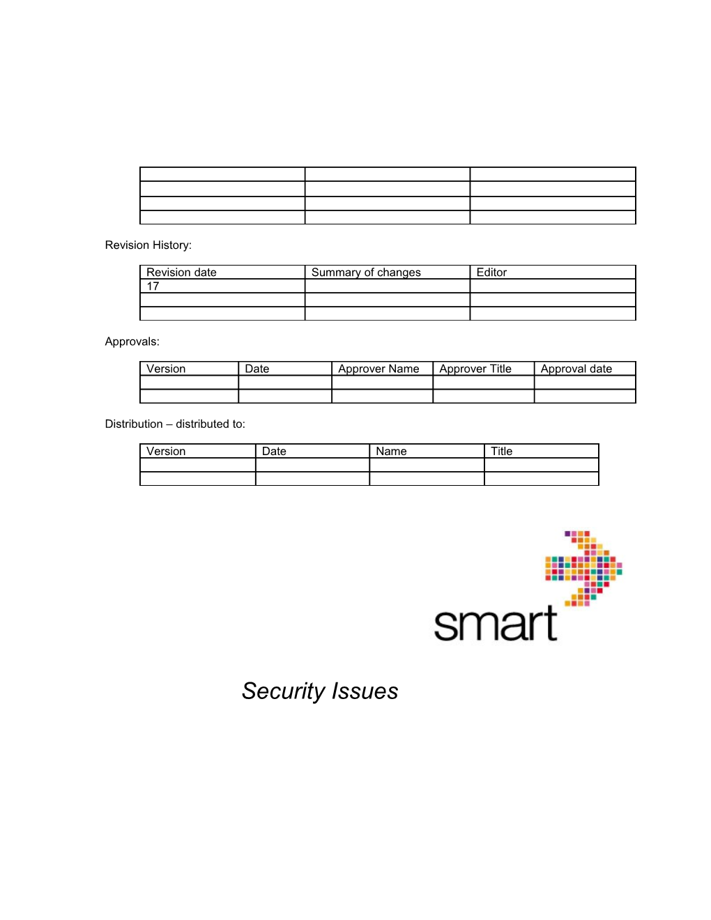 Document (Project) Title: WP 8 032 Security Issues