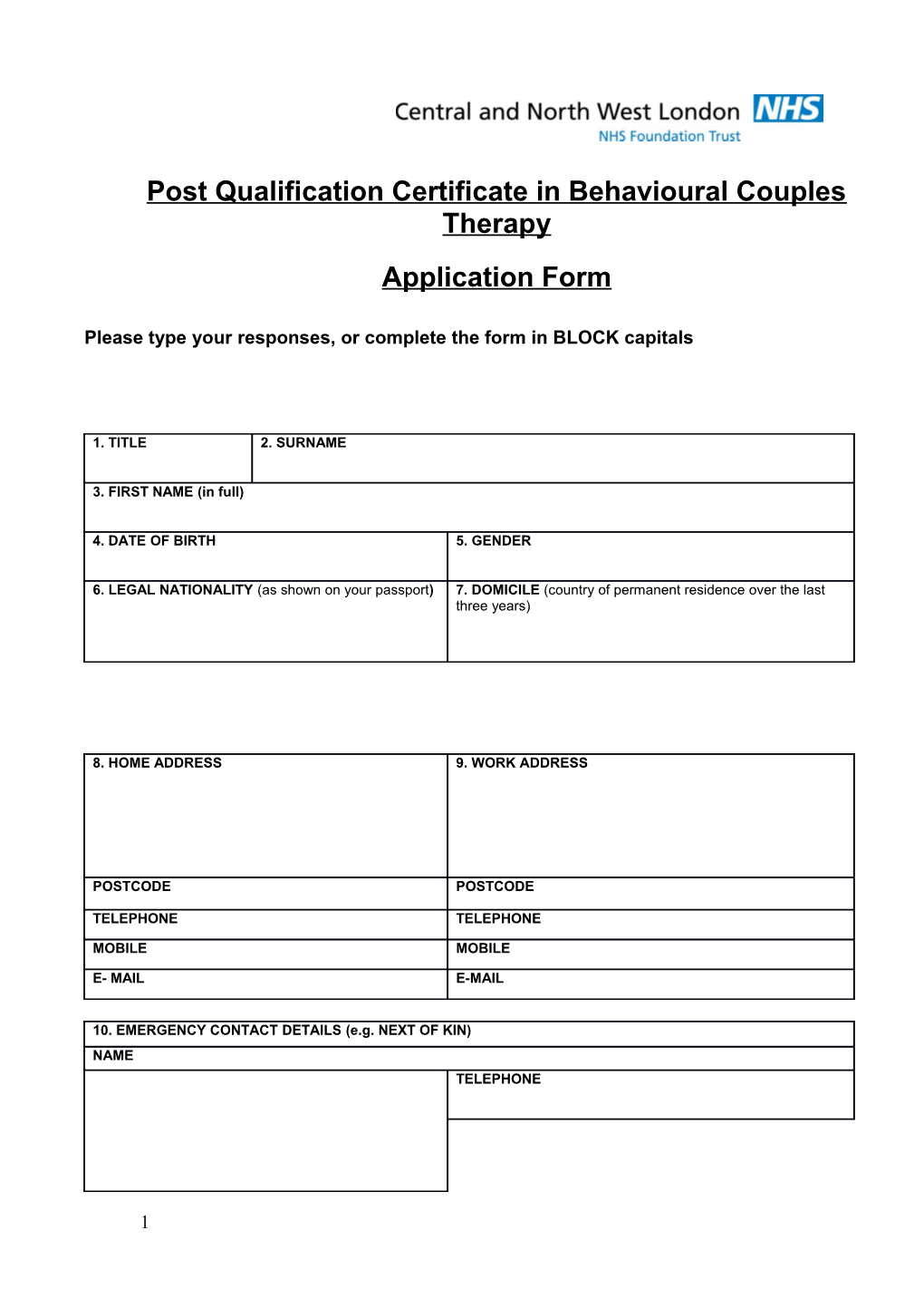 Student Application/Enrolment Form