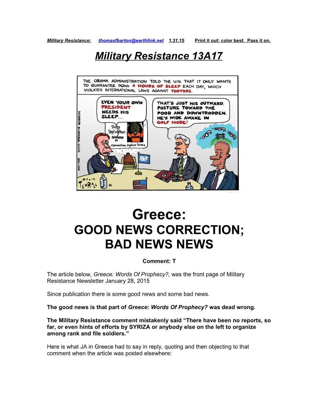 Military Resistance 13A17