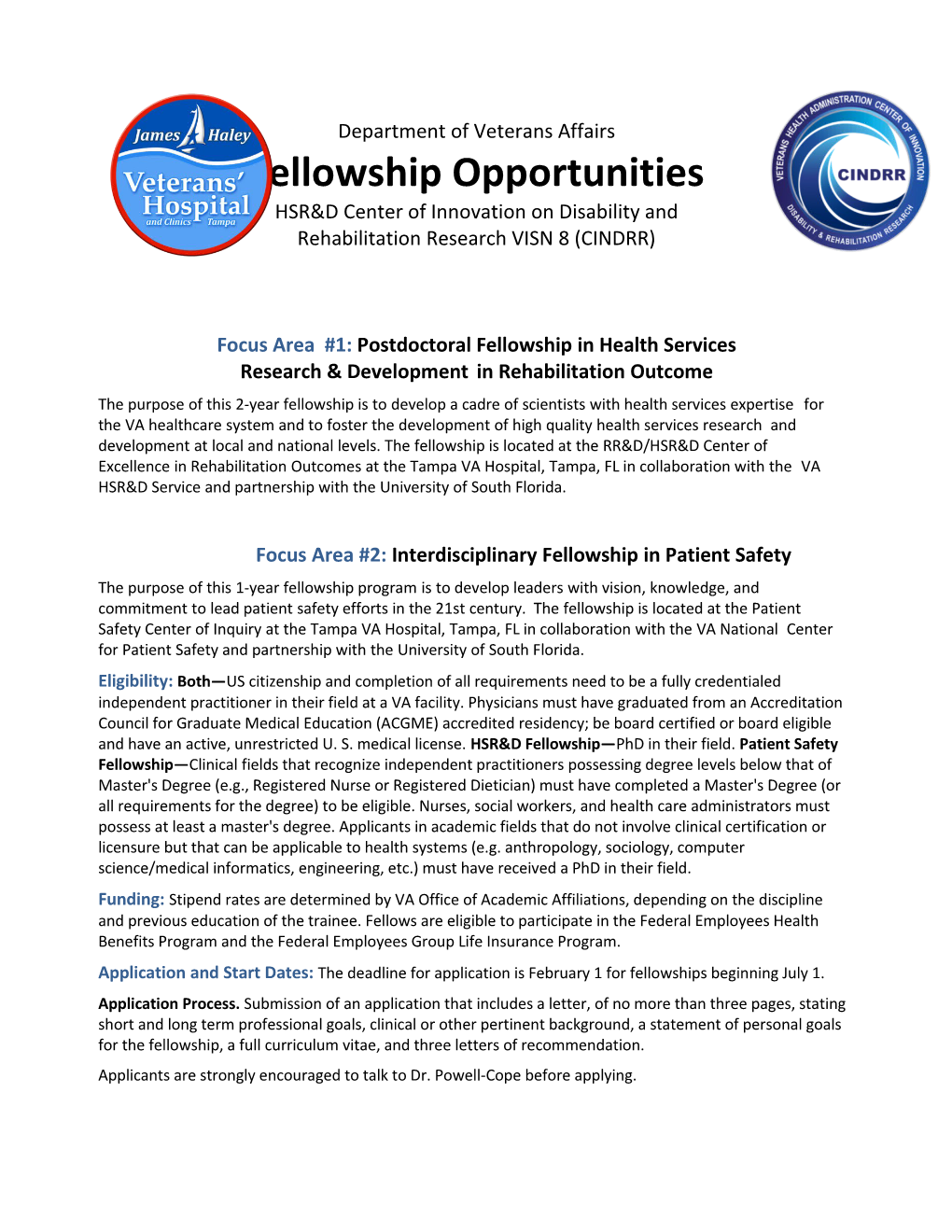 Postdoctoral Fellowship Opportunities