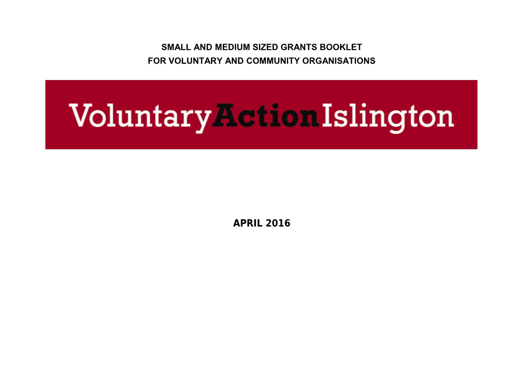 Small and Medium Sized Grants Booklet