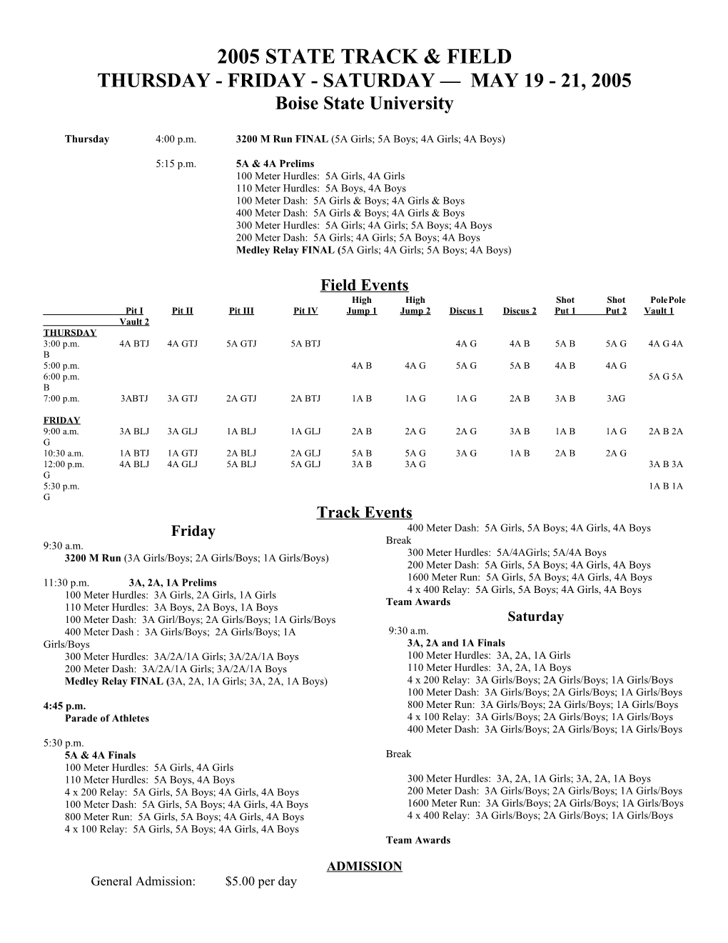 2005 State Track & Field