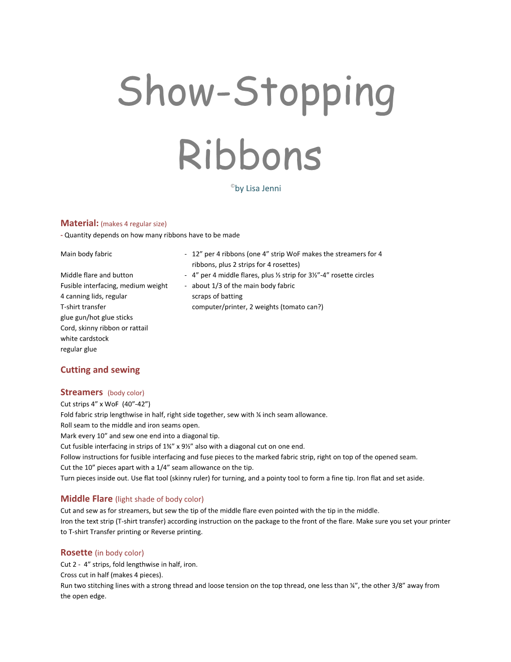 Show-Stopping Ribbons by Lisa Jenni