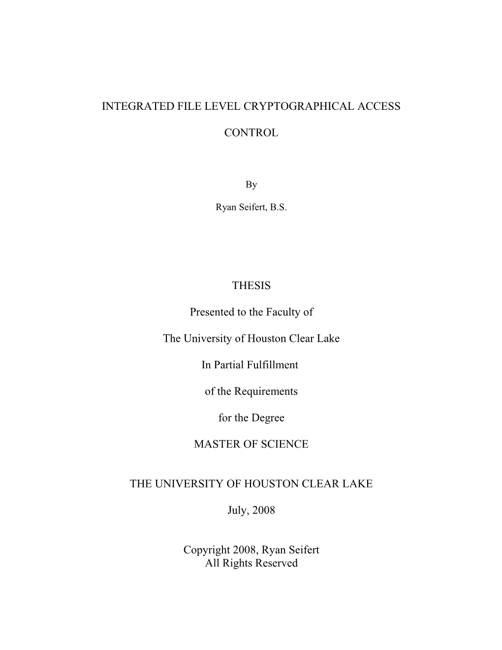 Integrated File Level Cryptographical Access Control