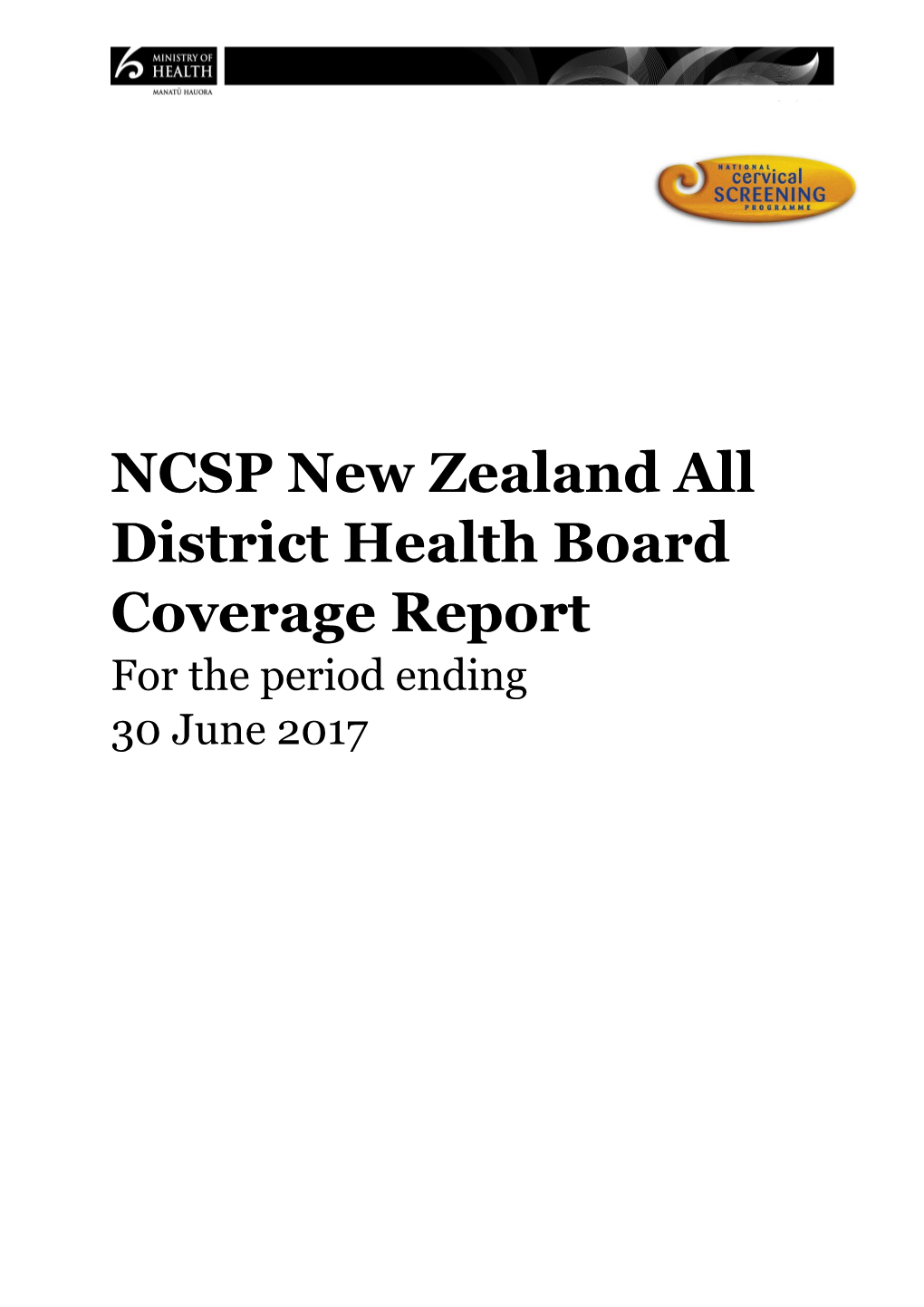 NCSP New Zealand All District Health Boardcoverage Report