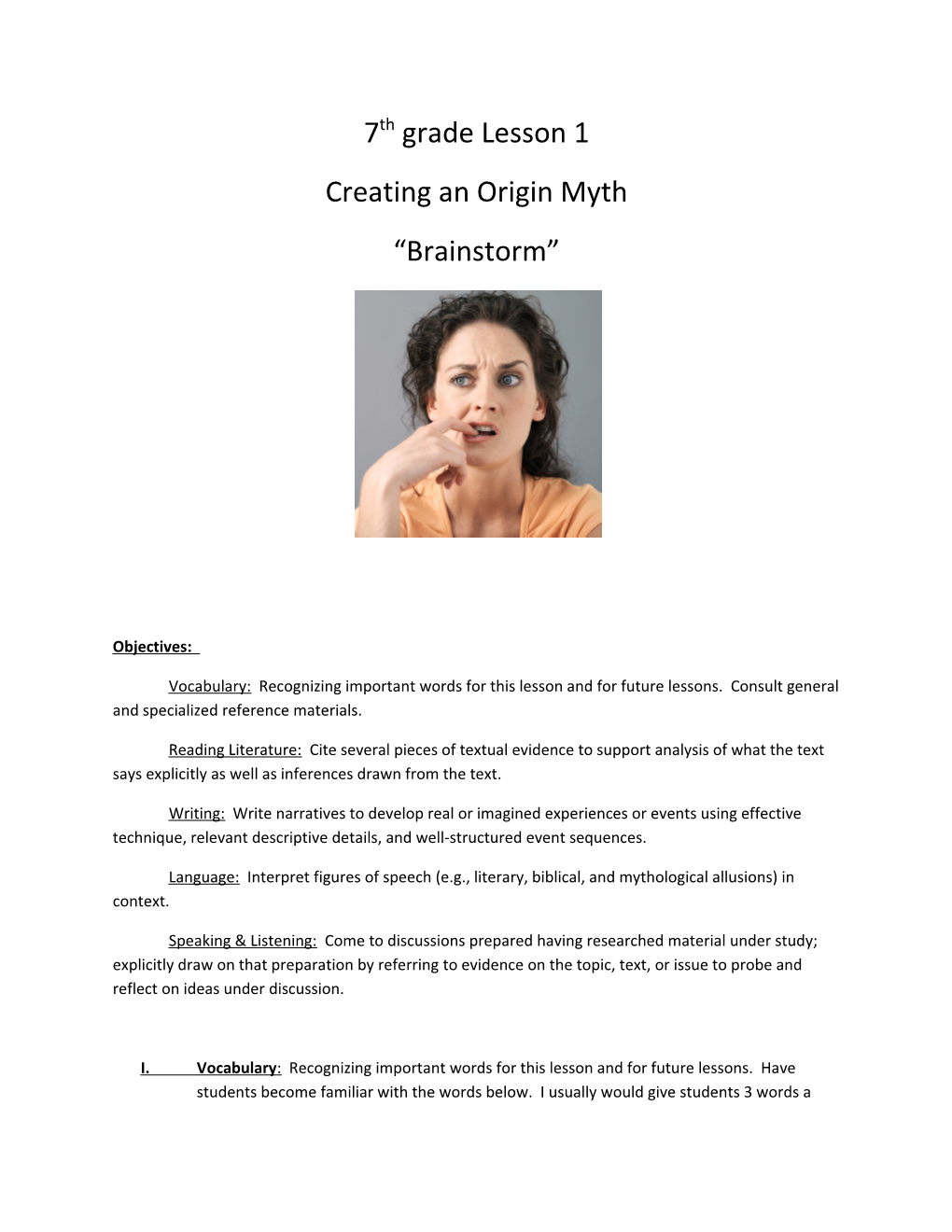 Creating an Origin Myth
