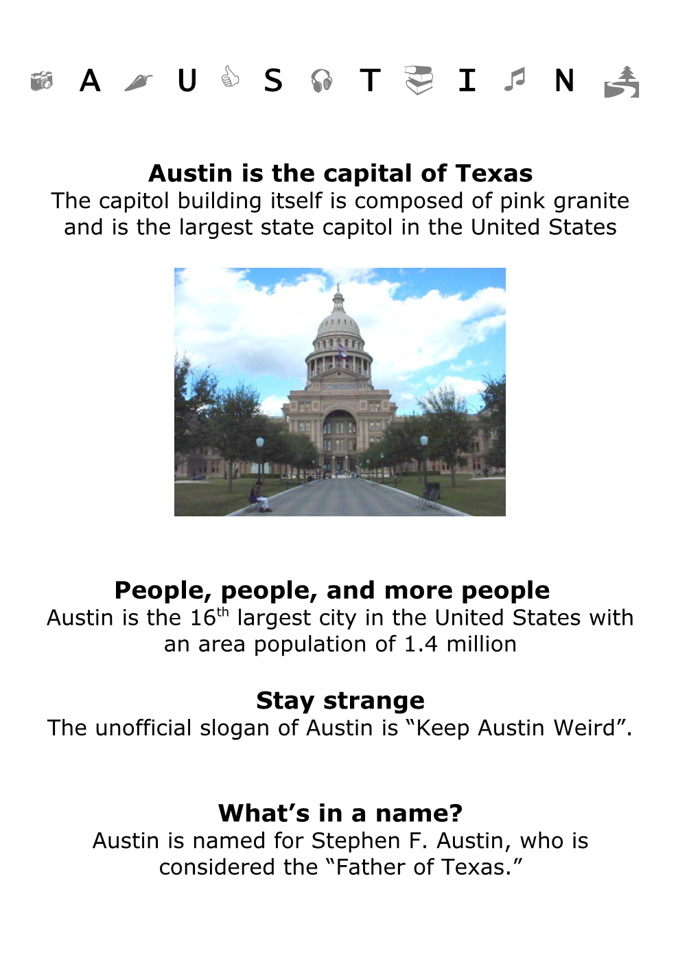 Austin Is the Capital of Texas