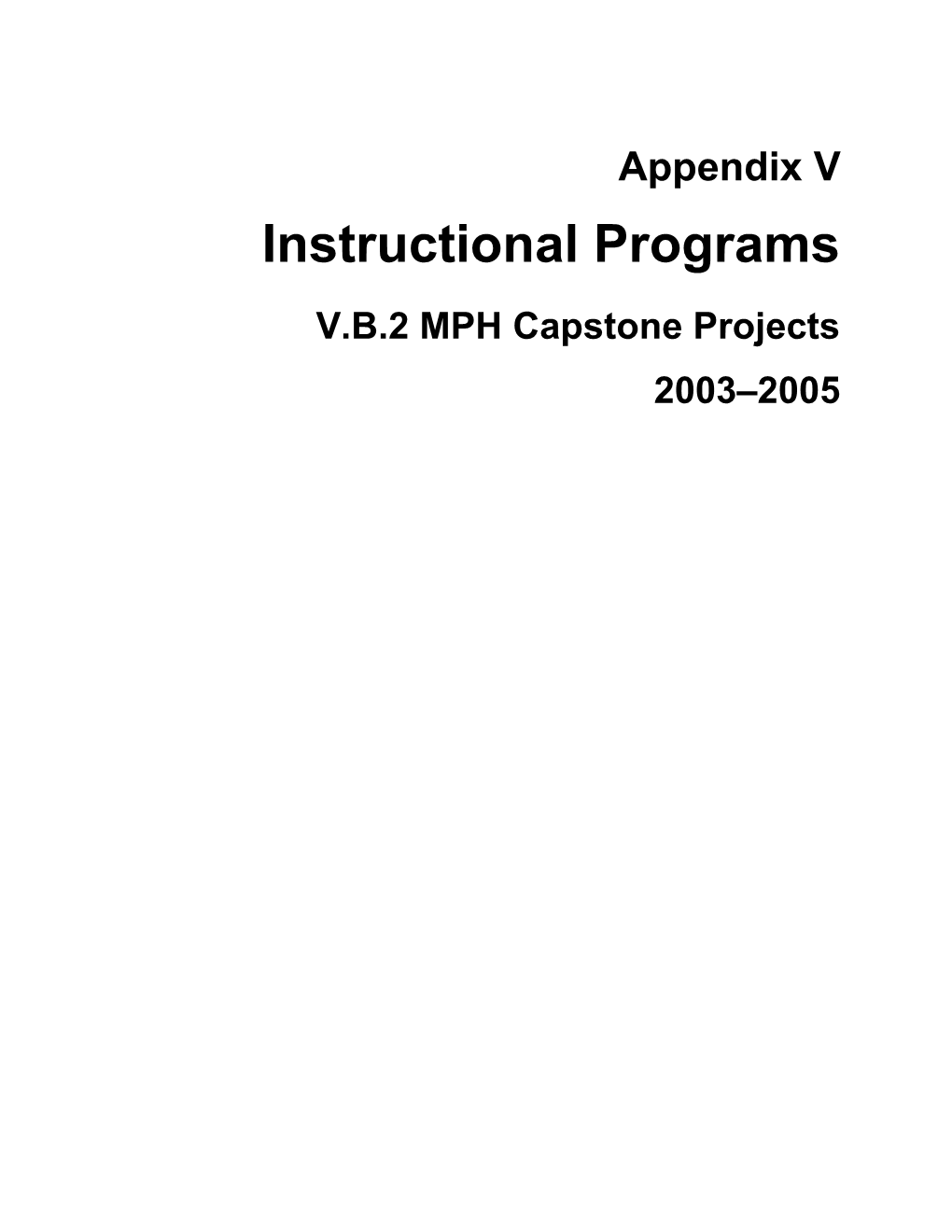 Instructional Programs