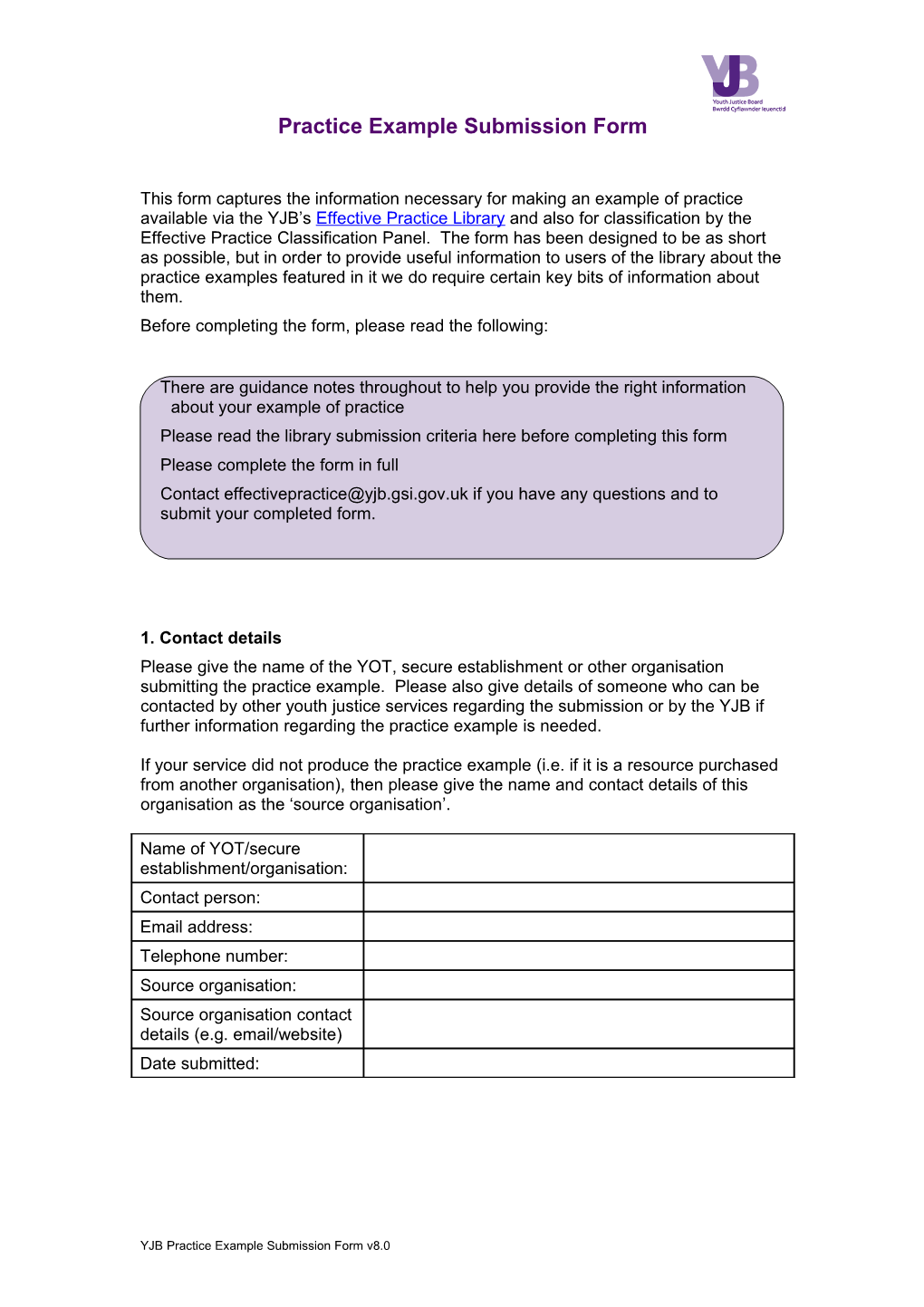 Practice Example Submission Form