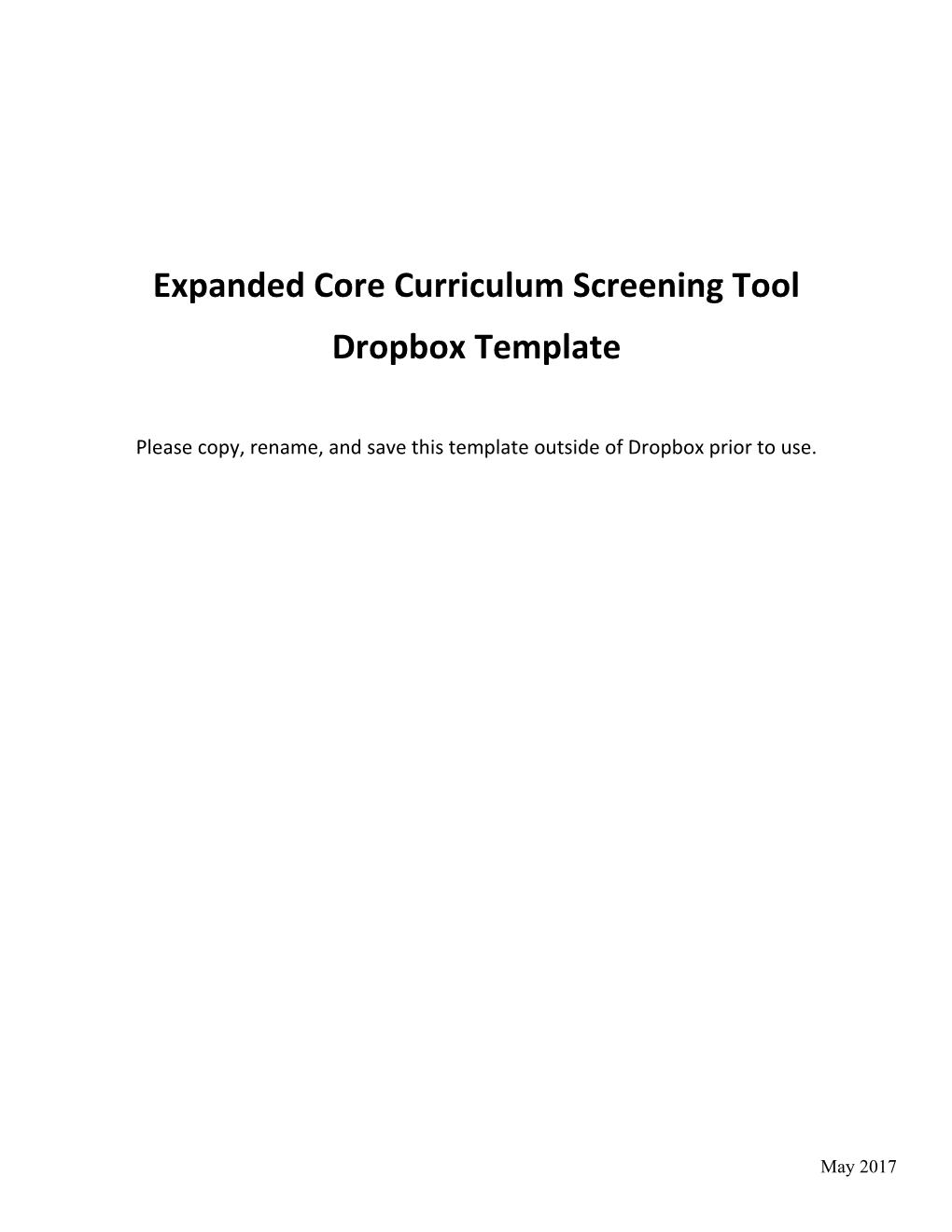 Expanded Core Curriculum Screening Tool