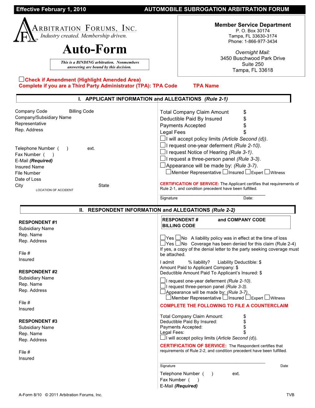 Arbitration Forums, Inc