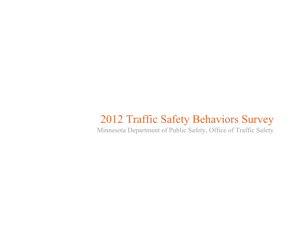 Traffic Safety Behaviors Survey