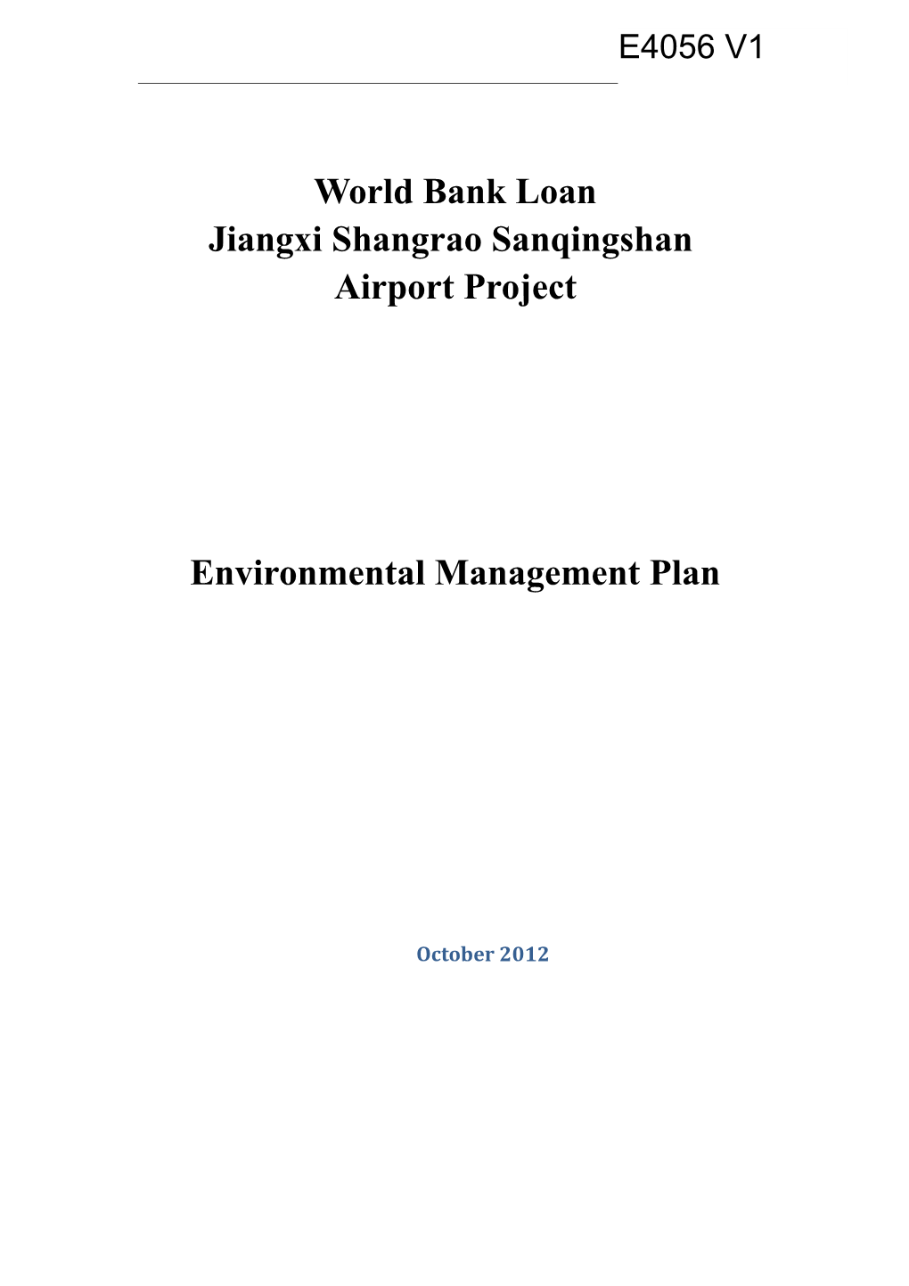 Environmental Management Plan of Shangraoairport Project