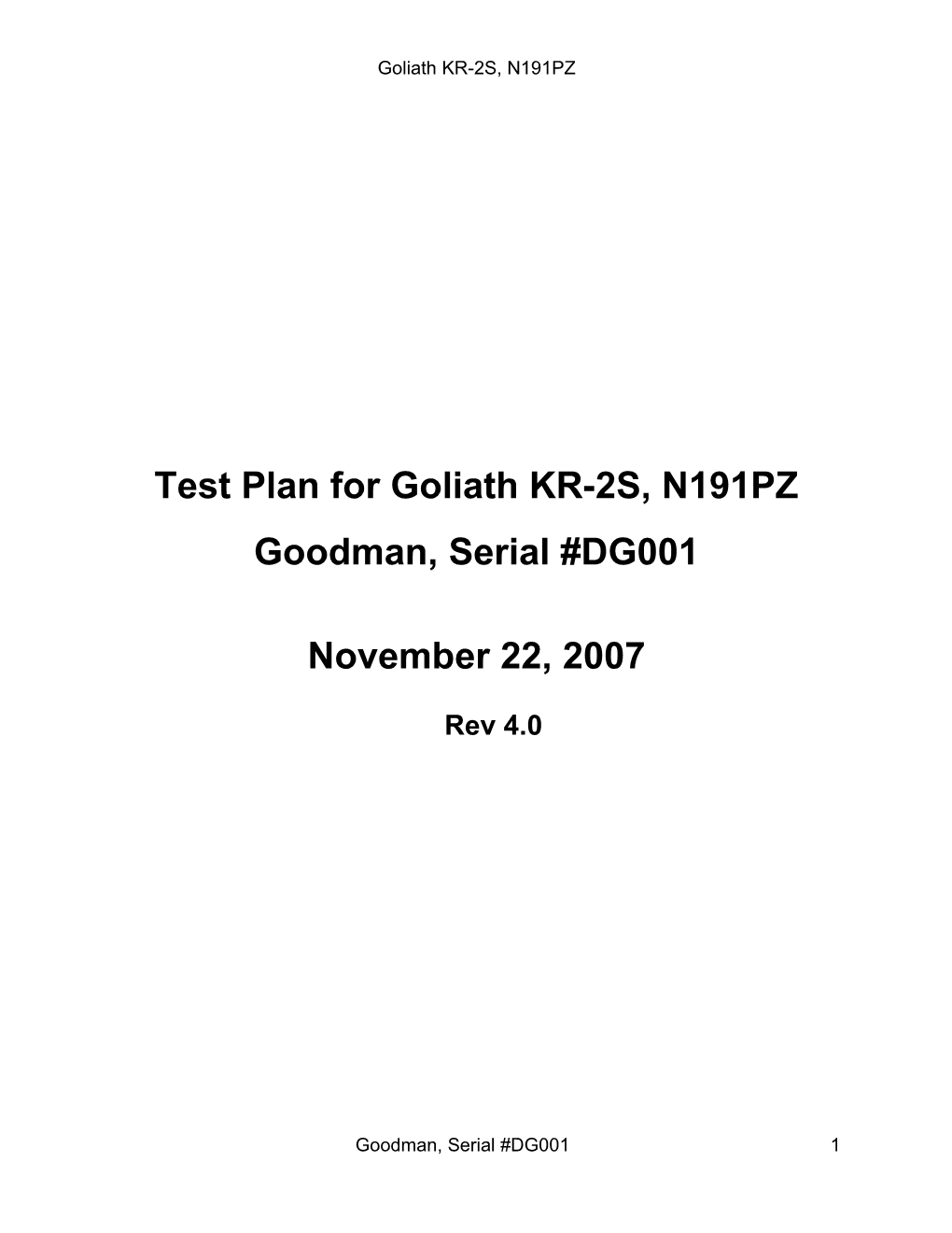 Junkman S KR-2S Test Plan