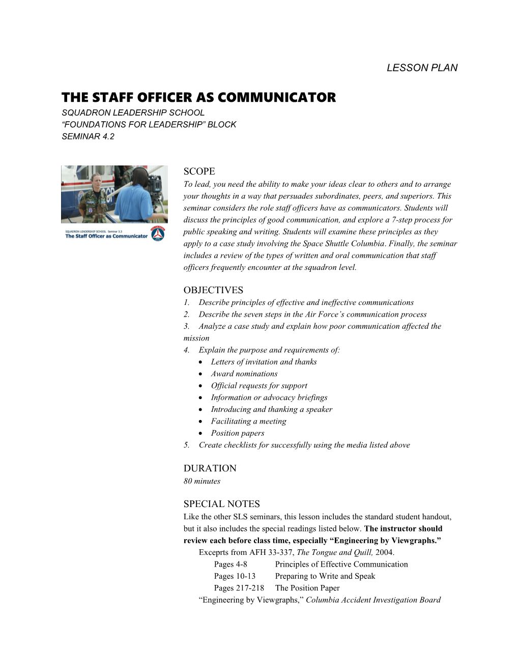 The Staff Officer As Communicator