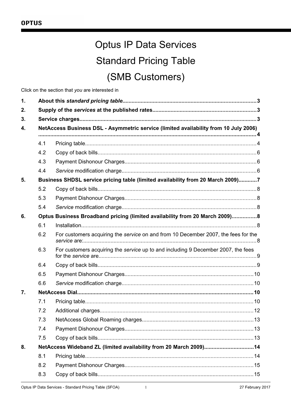 Optus IP Data Services