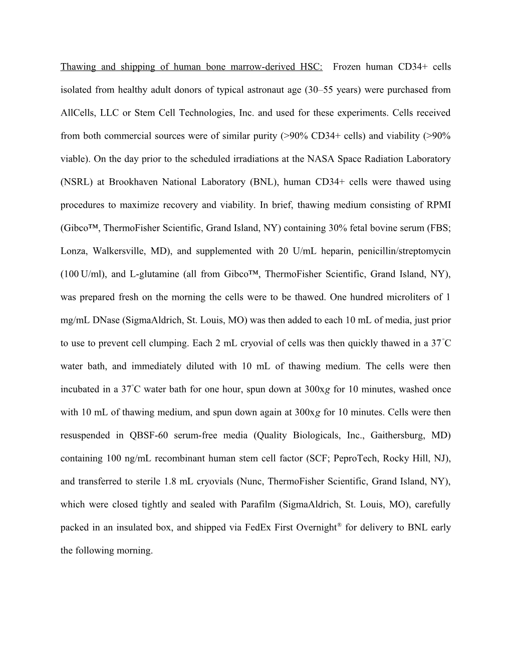 Exposure of Human HSC to Simulated SEP and GCR Radiation