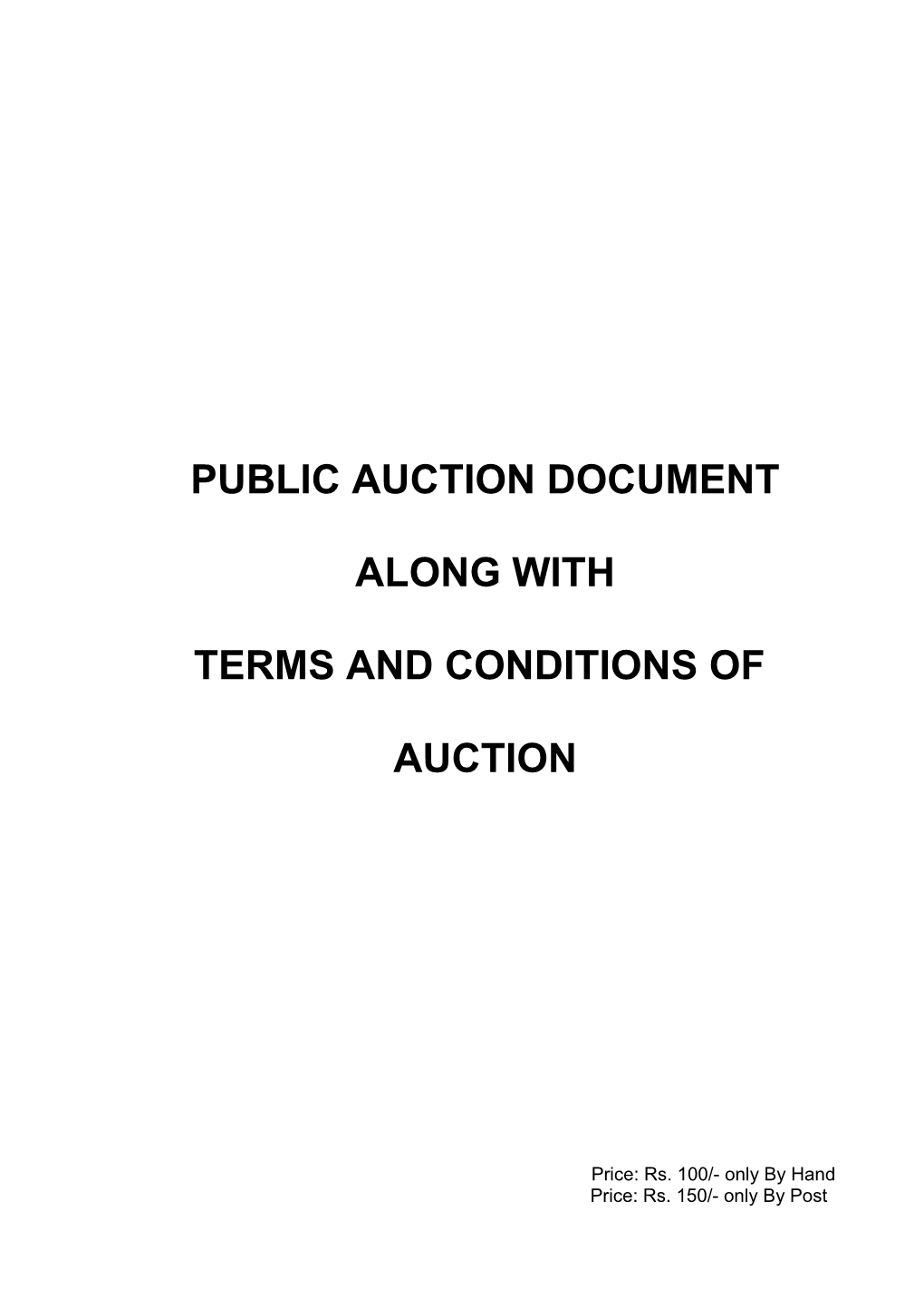 Public Auction Document