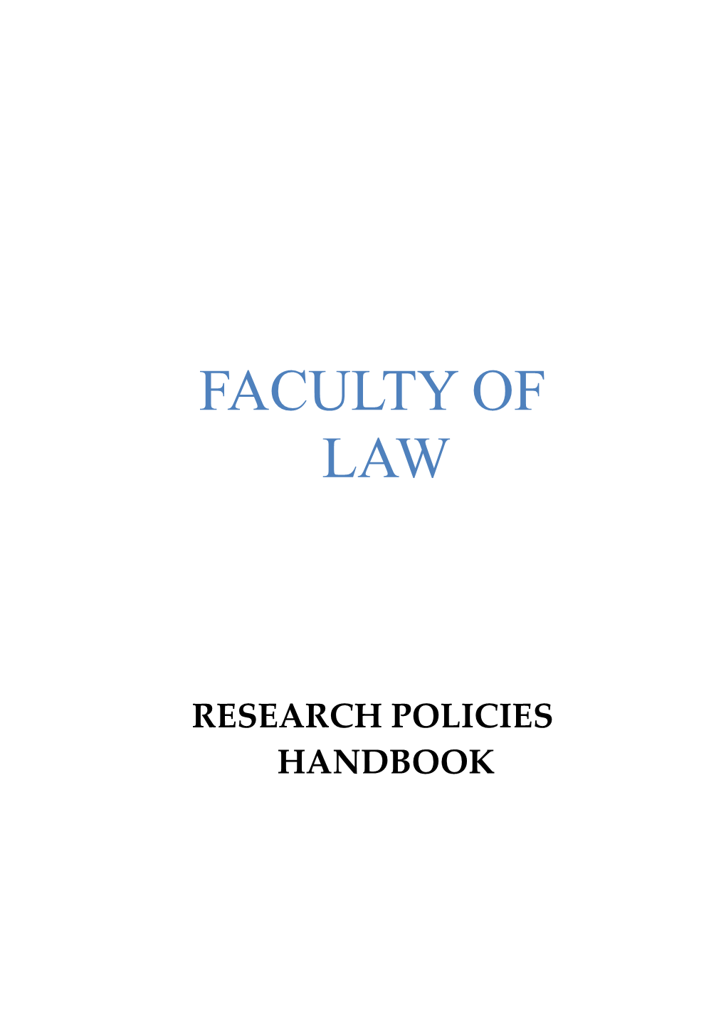 Law Faculty Statement of Values and Goals