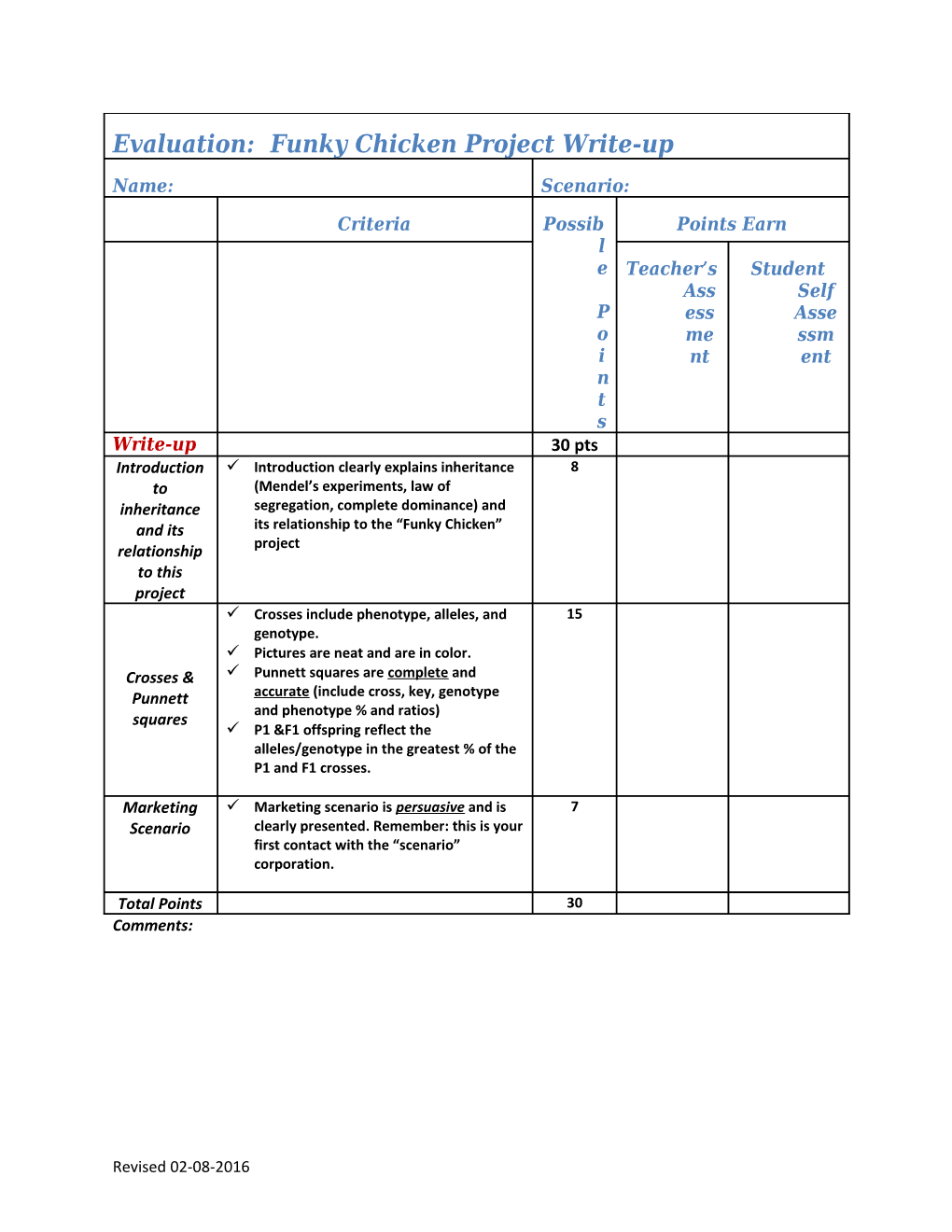 Evaluation: Funky Chicken Project Write-Up