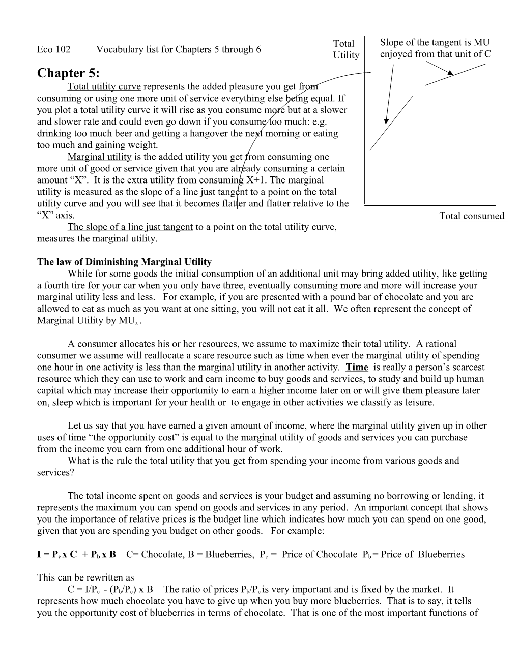 Vocabulary List for Chapters 5 Through 10