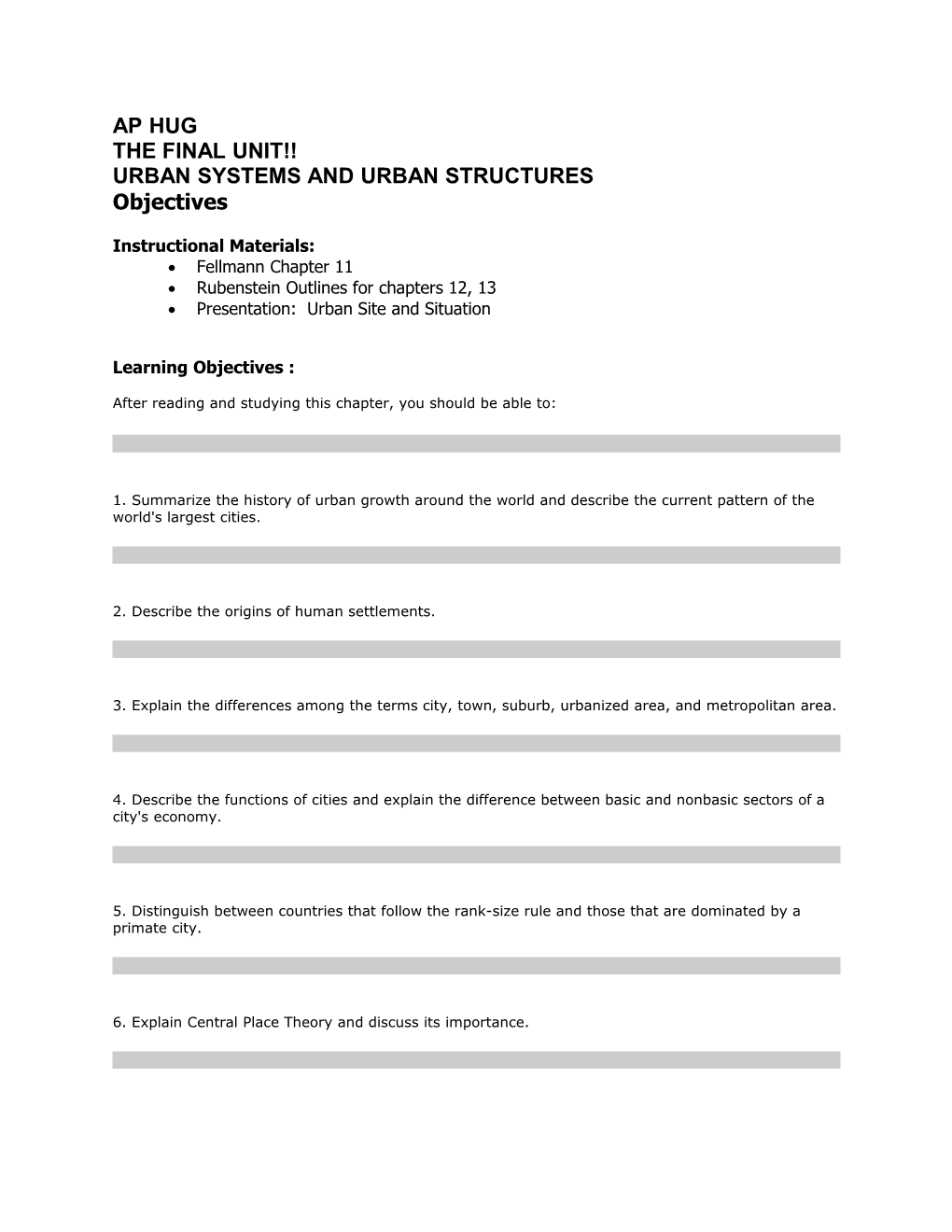 Urban Systems and Urban Structures