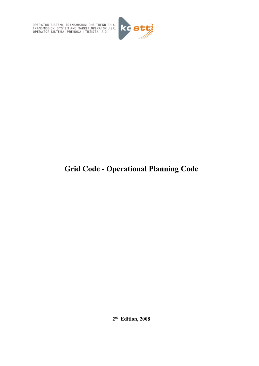 Grid Code - Operational Planning Code