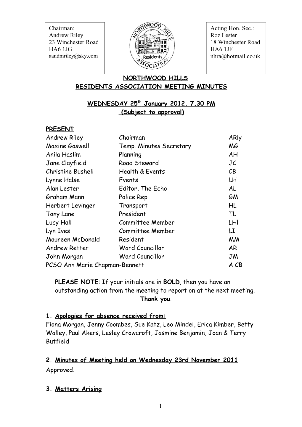 Northwood Hills Residents Association