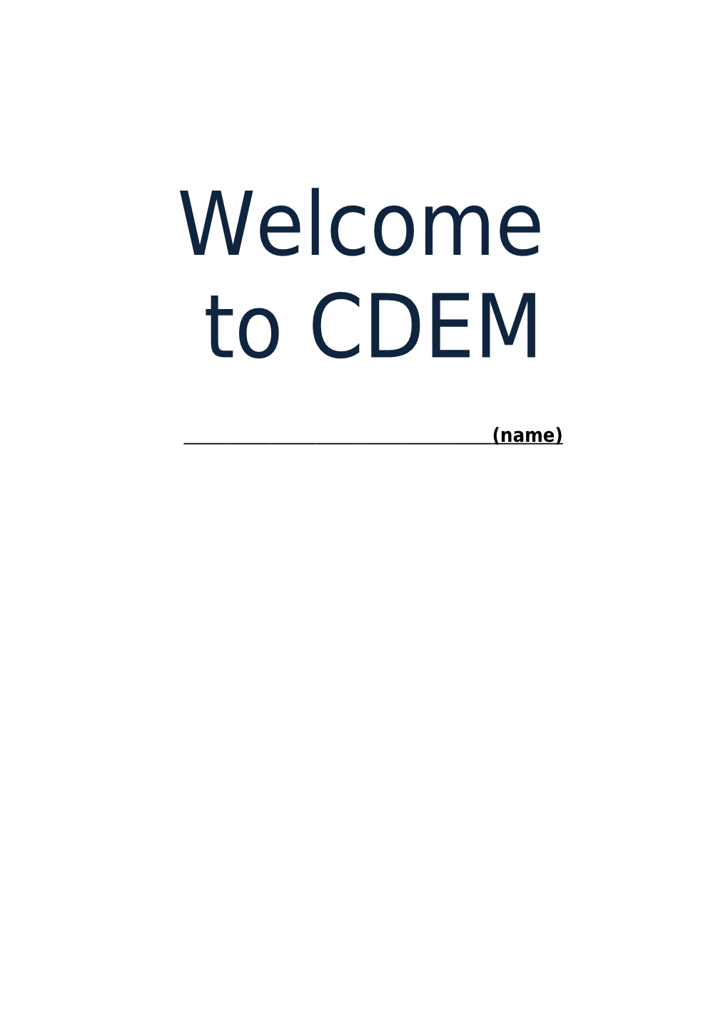 CDEM Induction Tools