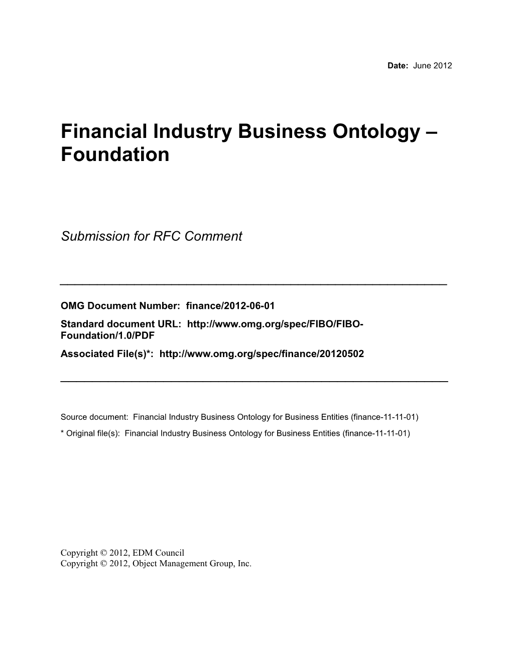 Financial Industry Business Ontology Foundation