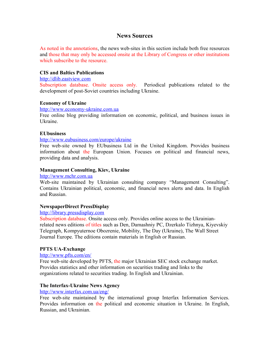 CIS and Baltics Publications