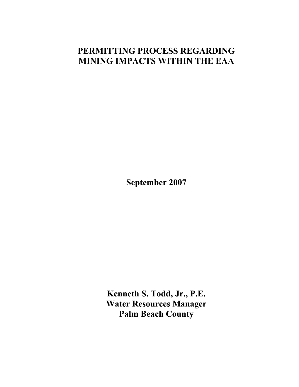 Mining Impacts Within the EAA