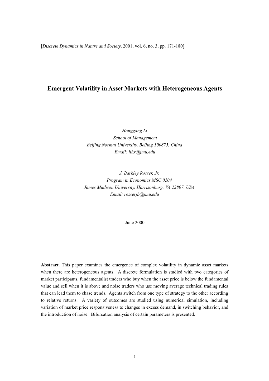 Investors Thinking and Stock Price Excess Volatility