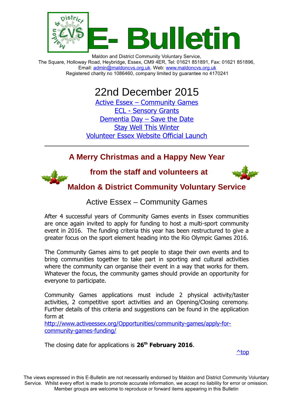 Active Essex Community Games