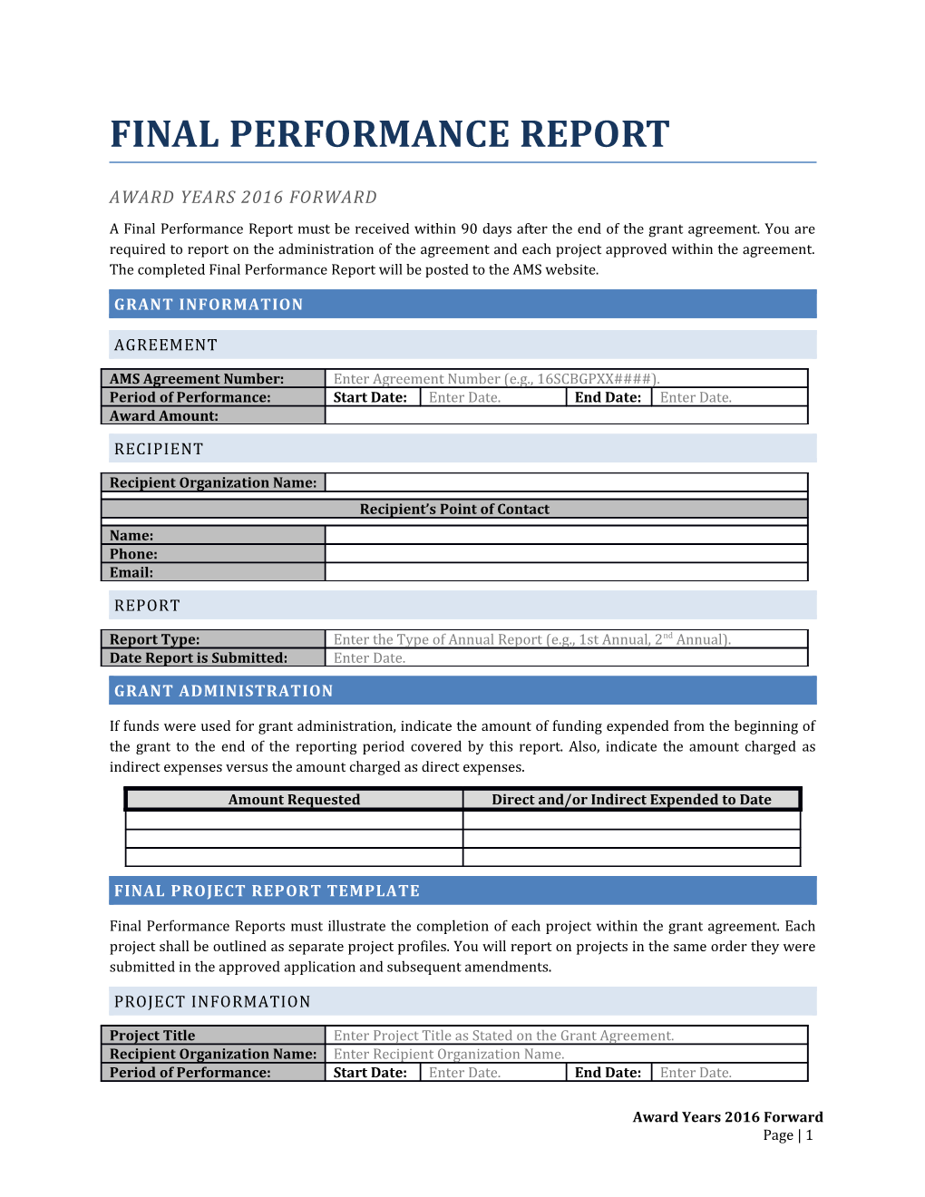 Final Performance Report