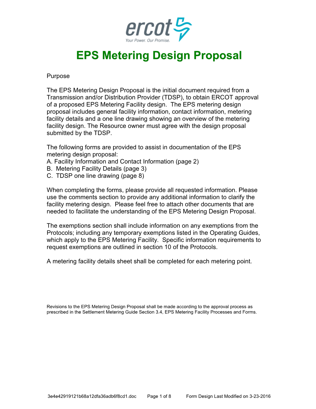 EPS Metering Design Proposal