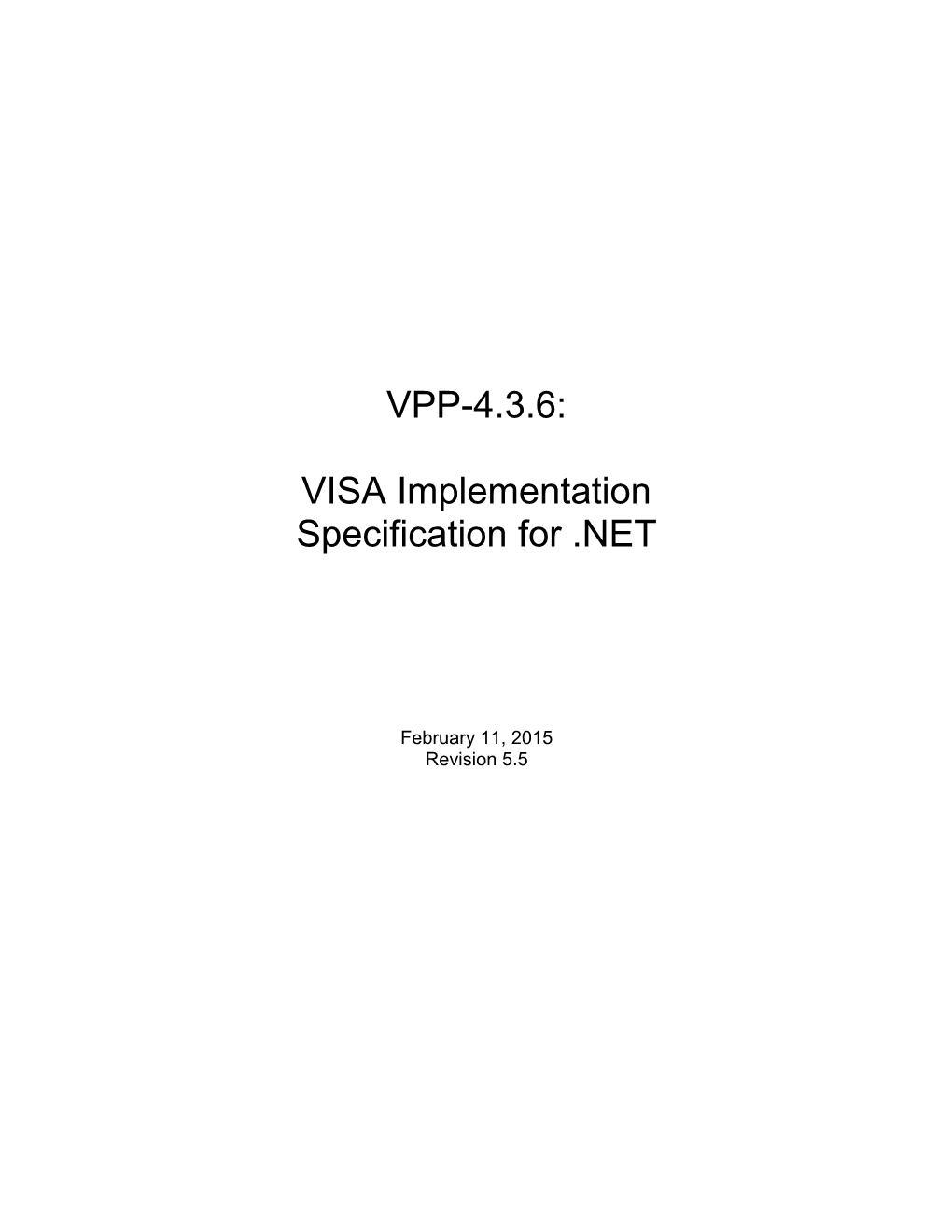 VISA Implementation Specification for COM