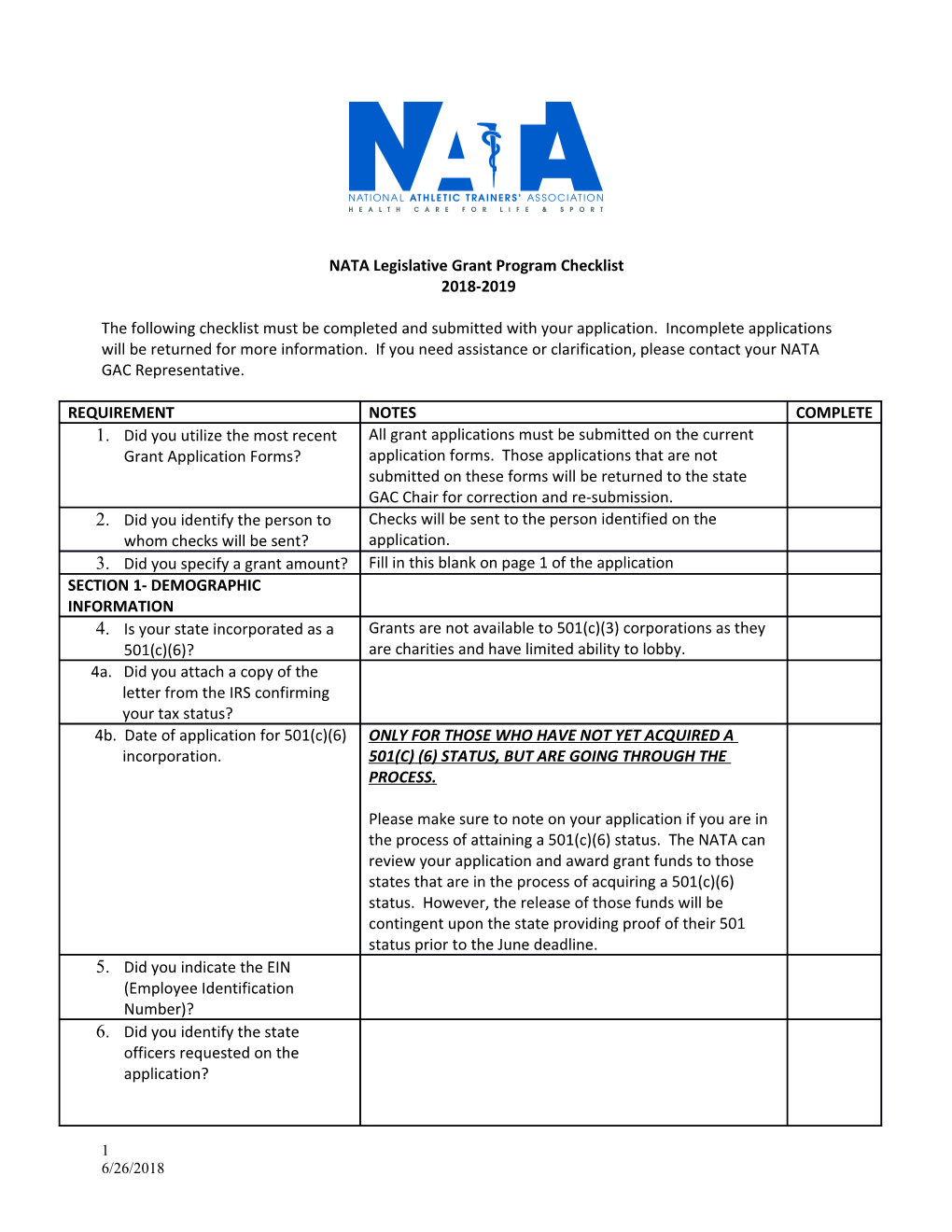 NATA Legislative/Reimbursement Initiatives