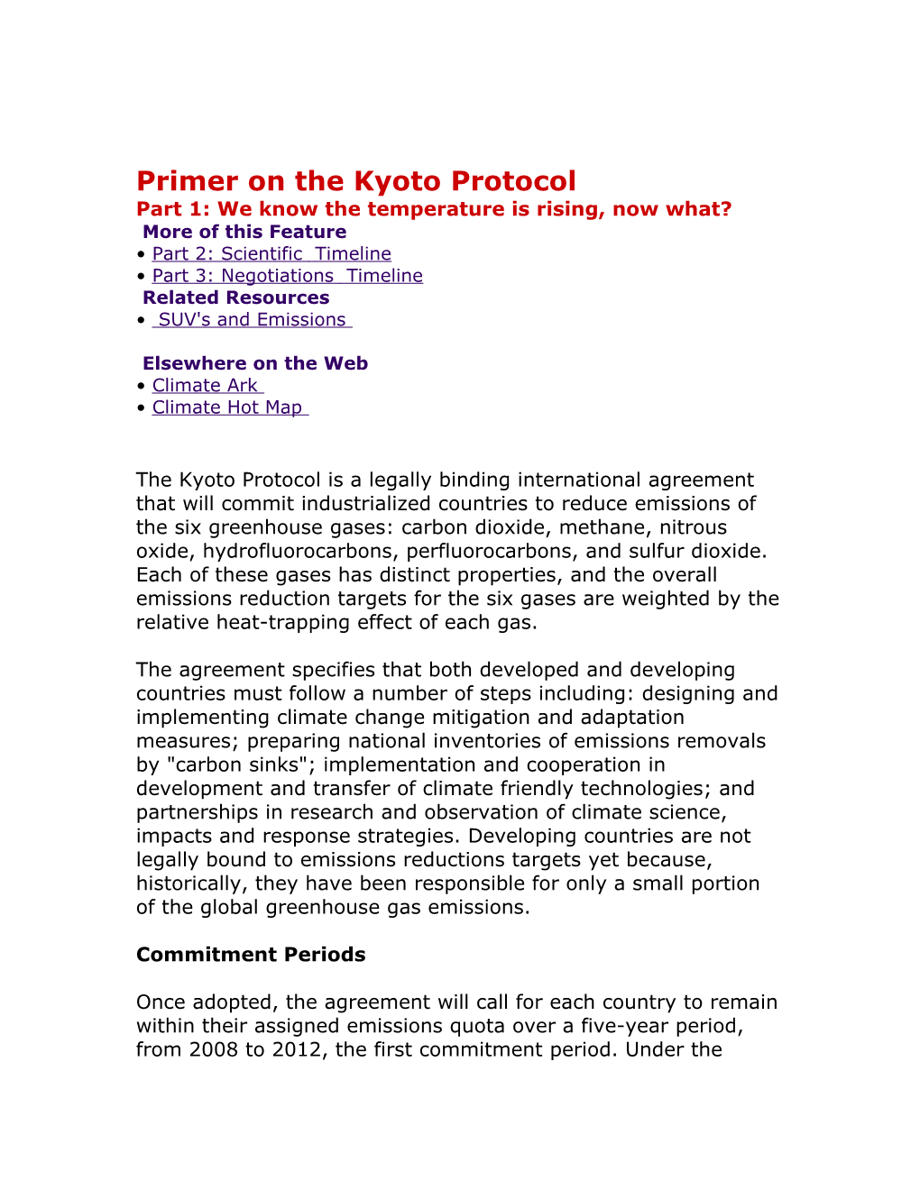 Primer on the Kyoto Protocol