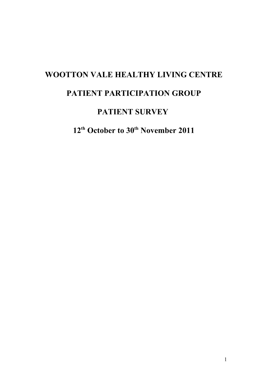 Wootton Vale Healthy Living Centre