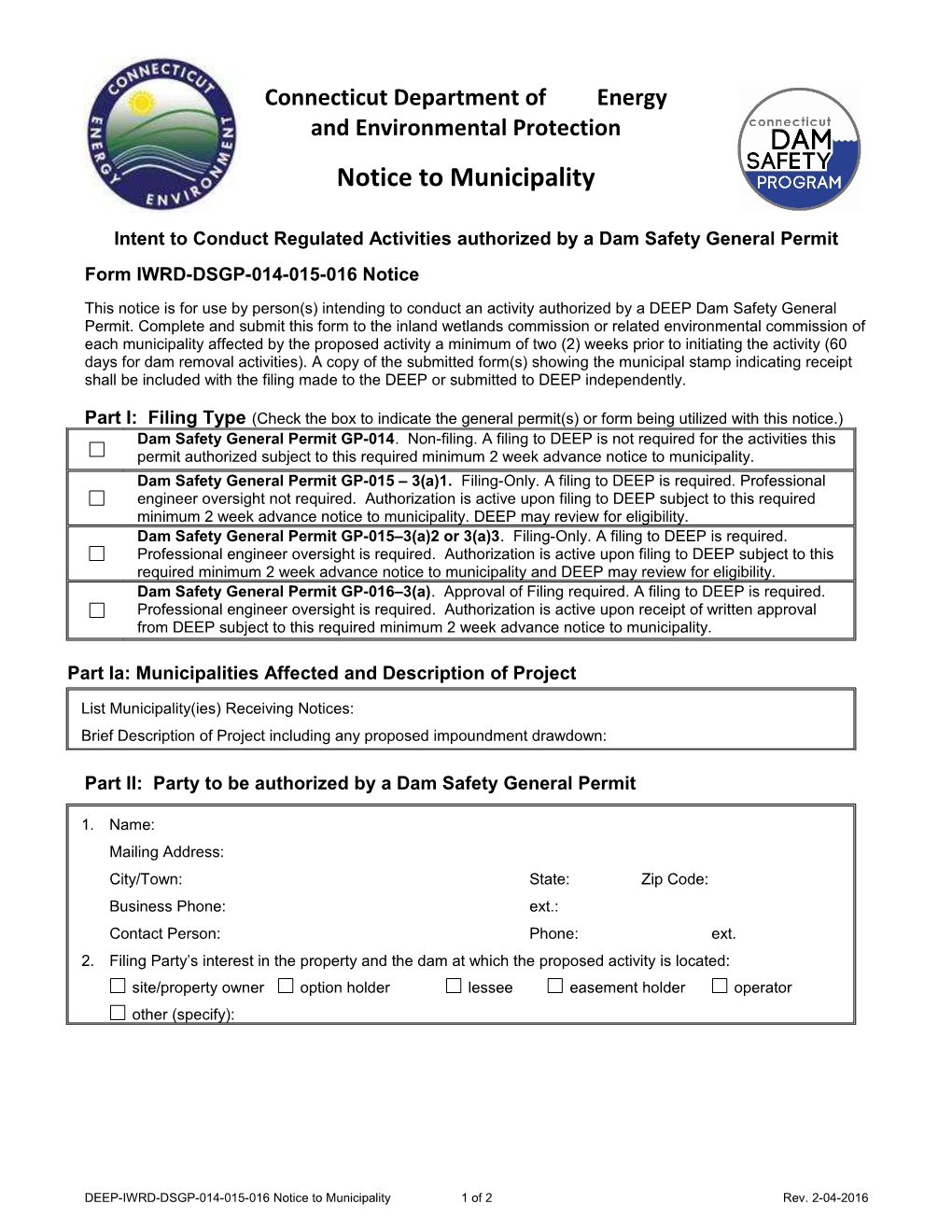 Notice to Municipality