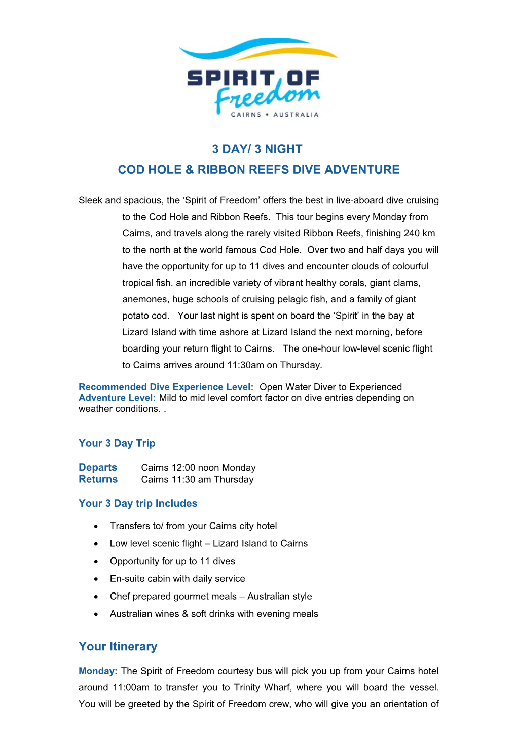 Cod Hole & Ribbon Reefs Dive Adventure