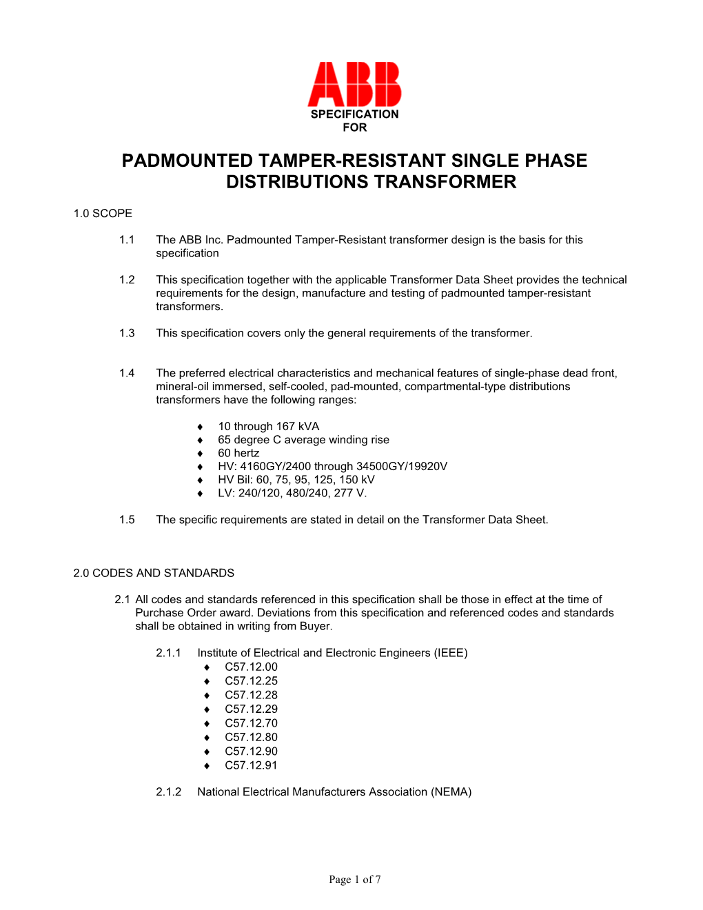 Padmounted Tamper-Resistant Single Phase Distributions Transformer