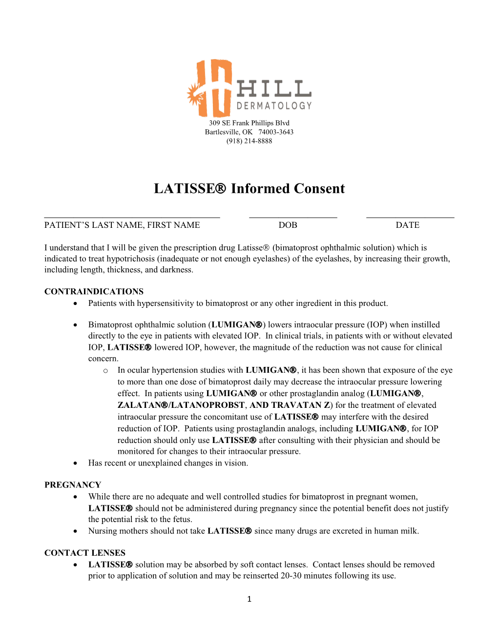 LATISSE Informed Consent