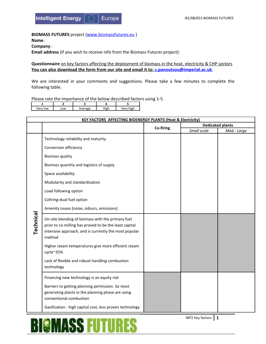 BIOMASS FUTURES Project (Www