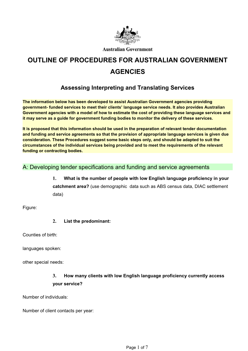 Assessing Interpreting Translating Services Procedures