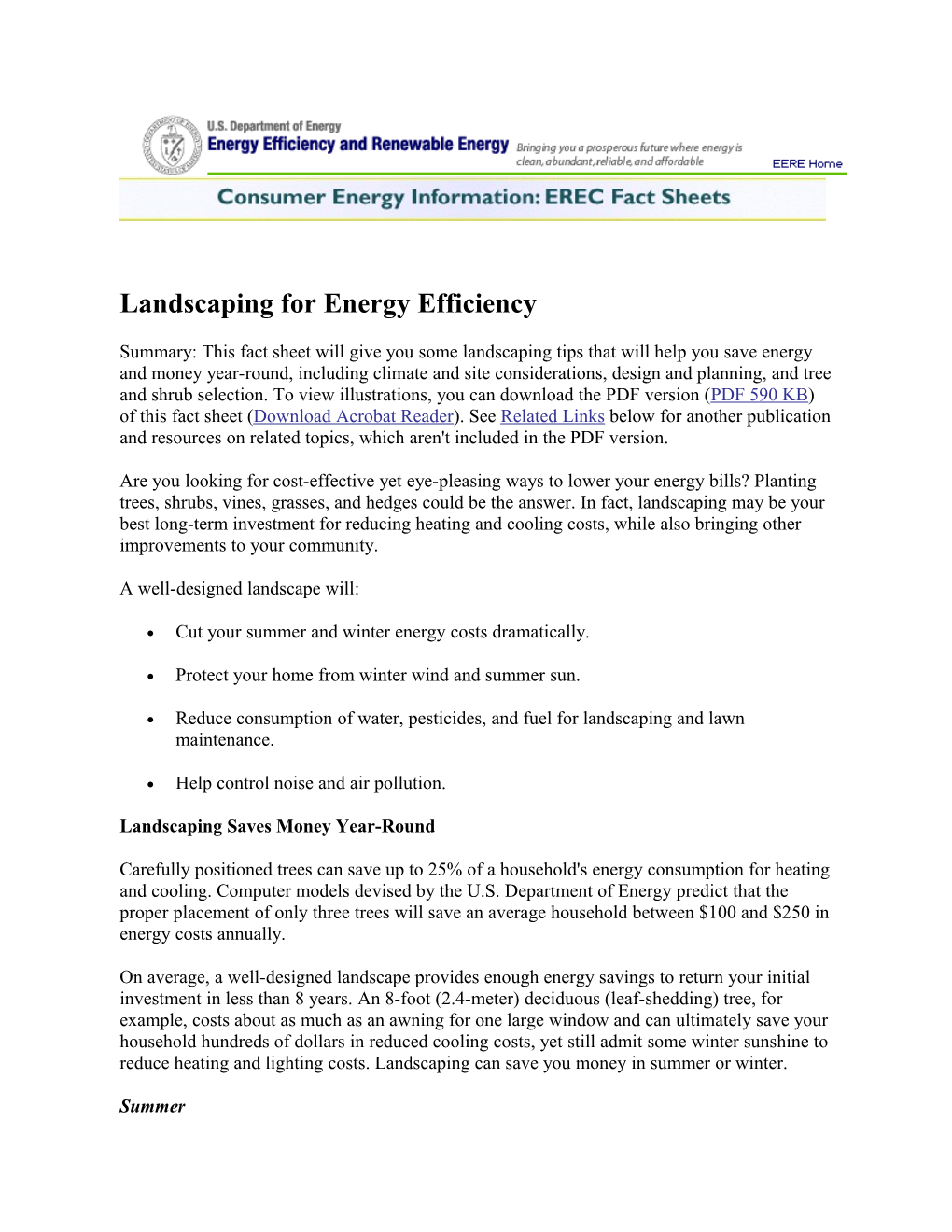 Landscaping for Energy Efficiency