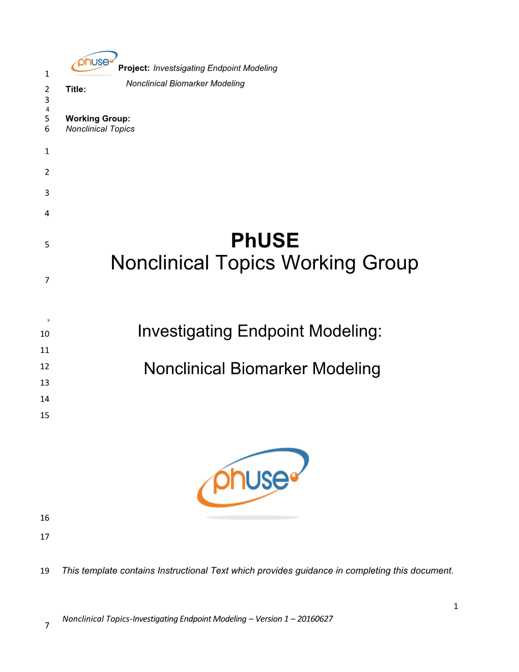 Nonclinical Topics Working Group