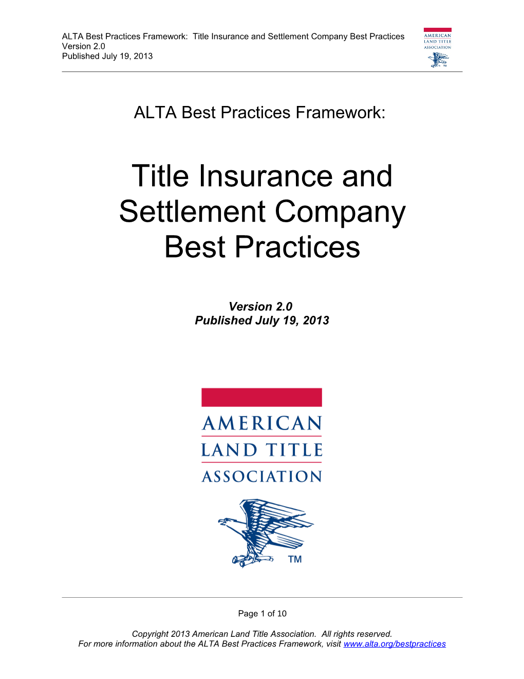 ALTA Best Practices Framework