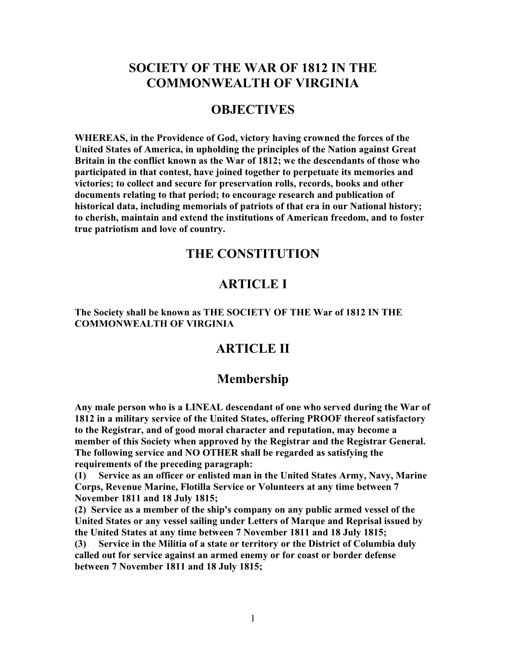 Society of the War of 1812 in the Commonwealth of Virginia